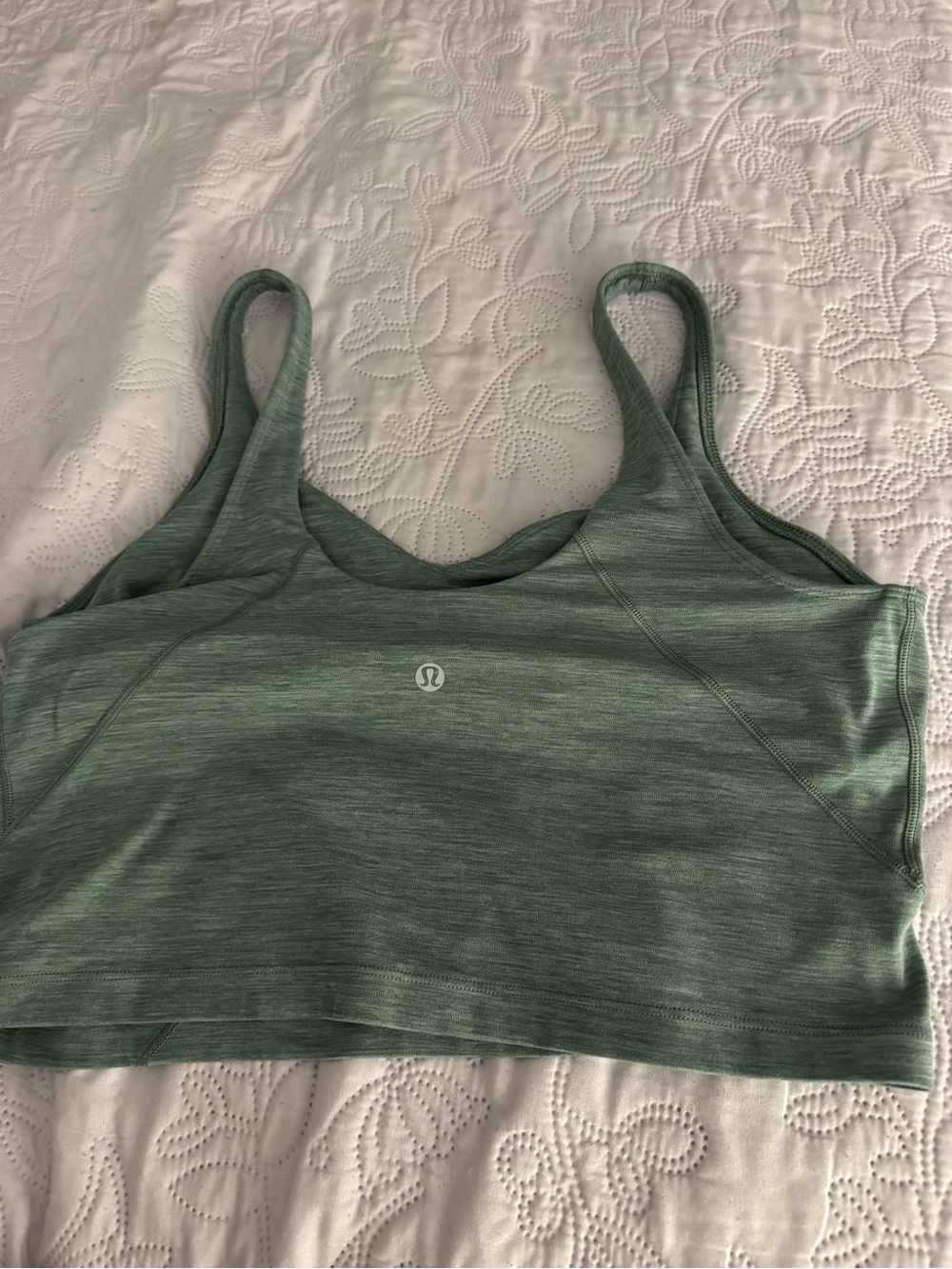 lululemon athletica Heathered Sage Green Scoop Neck Sports Bra